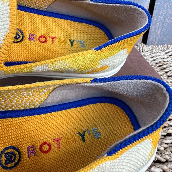 Rothy's Kids Yellow Puppy Camo Sneaker Unisex Sz K12 - Picture 15 of 16